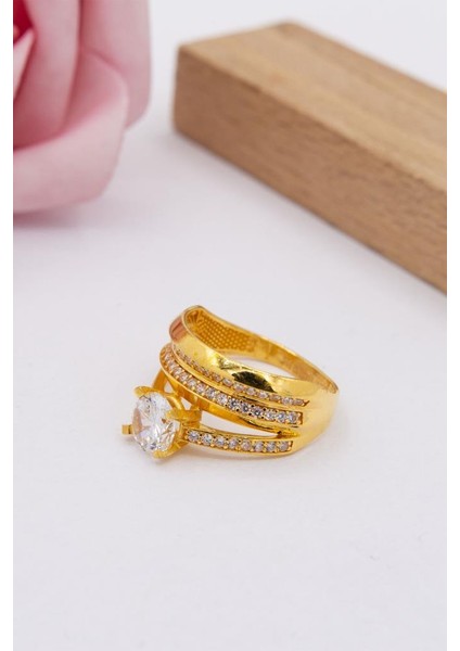 22 Ayar Altın Yüzük Alyanslı Tektaş Kadın Yüzük fiyatları