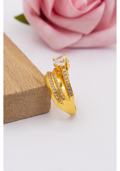 22 Ayar Altın Yüzük Alyanslı Tektaş Kadın Yüzük fırsatları