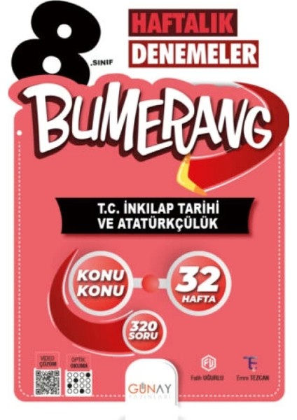 Bumerang LGS 8. Sınıf 32’lik Haftalık T.C. Inkılap Tarihi ve Atatürkçülük Denemeleri