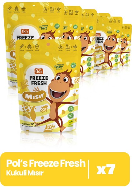 Kukuli Freeze Fresh Mısır 25 g x 7 Adet