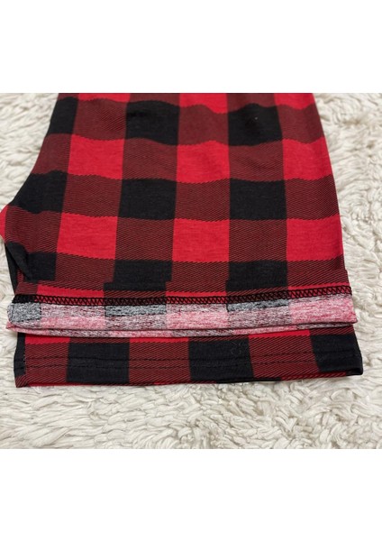 %100 Pamuk Kadın Yüksek Bel Dört Mevsim Şort Pijama Kırmızı Pencere Kare indirimleri