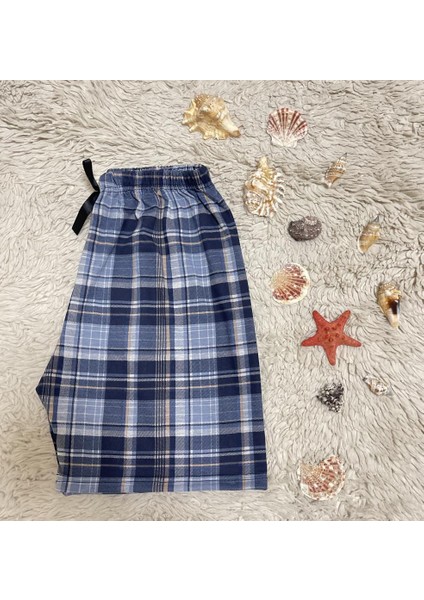 %100 Pamuk Kadın Yüksek Bel Dört Mevsim Şort Pijama Kırmızı Pencere Kare indirimleri