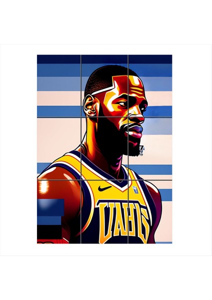 Lebron Basketbol Temalı 9 Parça Puzzle Tablo