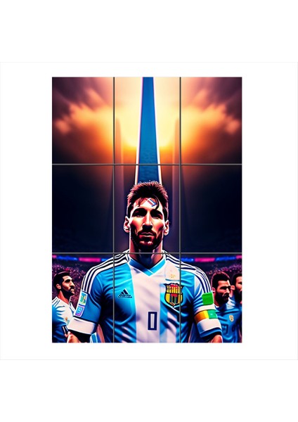 Lionel Messi Arjantin 9 Parça Puzzle Tablo