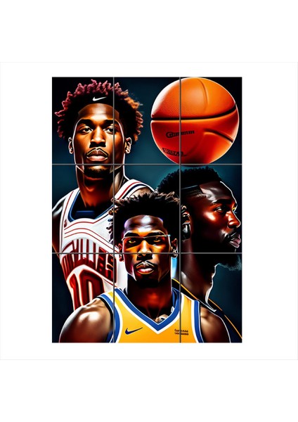 Basketbol Temalı Mdf 9 Parça Puzzle Tablo