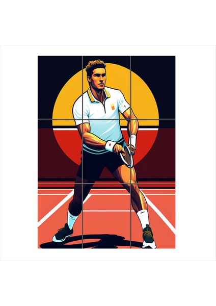Wimbledon Tenis Tasarım 9 Parça Puzzle Tablo
