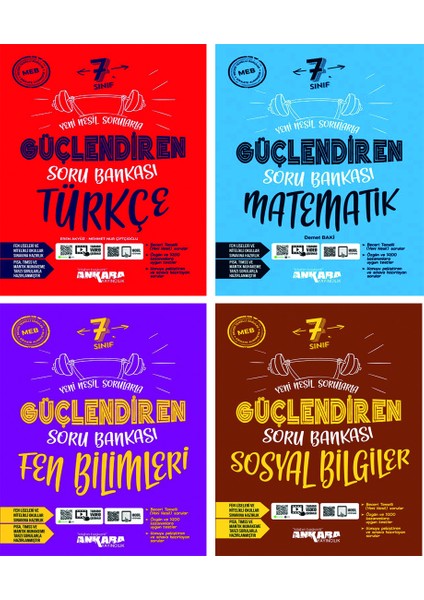 7.Sınıf Güçlendiren Türkçe + Matematik + Fen Bilimleri + Sosyal Bilgiler Soru Bankası Seti