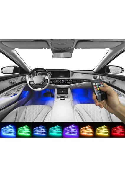 Opel Combo Uyumlu Sese Duyarlı Ayak Altı LED Aydınlatma Kumandalı