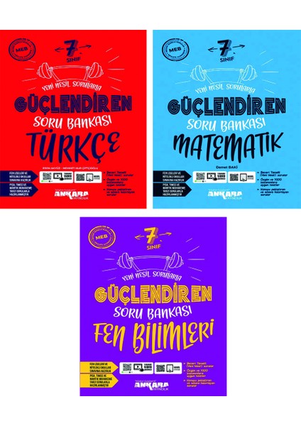 7.Sınıf Güçlendiren Türkçe + Matematik + Fen Bilimleri Soru Bankası Seti