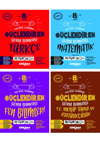 8.Sınıf Güçlendiren Türkçe + Matematik + Fen Bilimleri + Sosyal Bilgiler Soru Bankası Seti