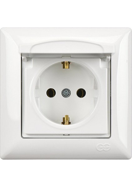 Visage Beyaz Kapaklı Topraklı Priz + Çerçeve