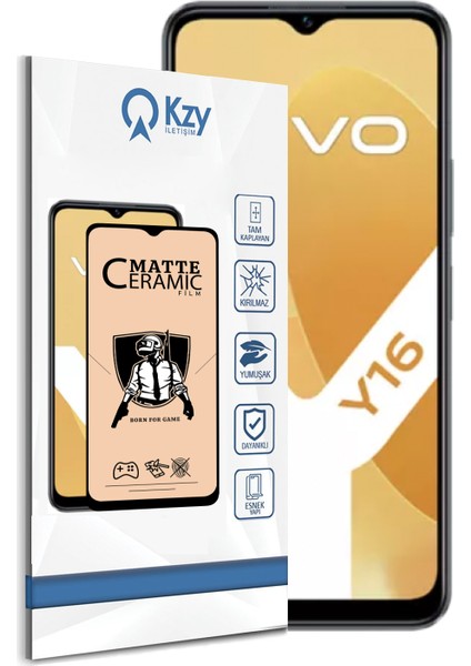 Vivo Y16 ile Uyumlu Tam Kaplayan Mat Seramik Nano Esnek Ekran Koruyucu Cam