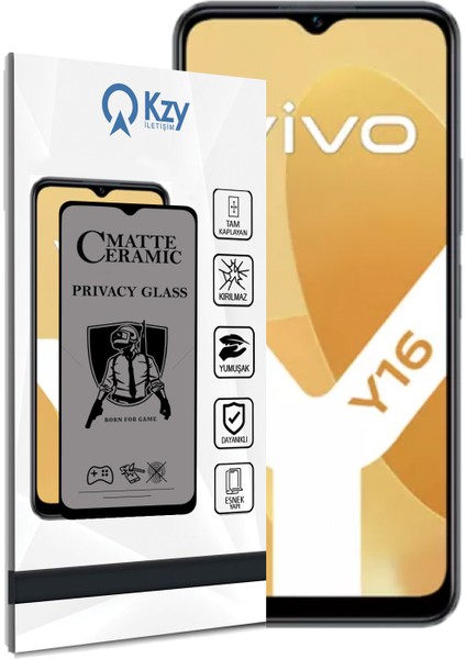 Kzy Vivo Y16 ile Uyumlu Tam Kaplayan Mat Seramik Nano Esnek Hayalet Ekran Koruyucu