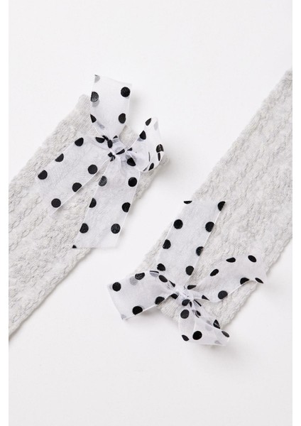 Jakarlı Kız Çocuk Dizaltı Çorap Gri Melanj indirimleri