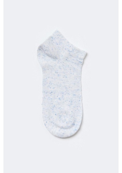 Desenli Patik Çorap Mavi Melanj modelleri