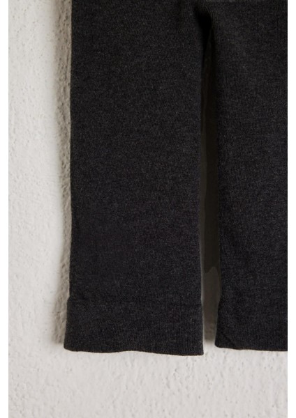 Pamuklu Çocuk Tayt Pantolon Siyah