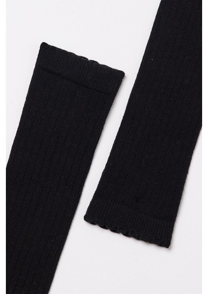 Pamuklu Dizaltı Çocuk Çorap Siyah fiyatları