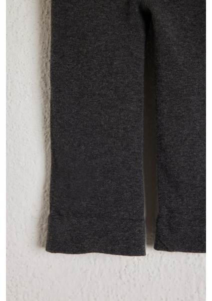 Pamuklu Çocuk Tayt Pantolon Antrasit