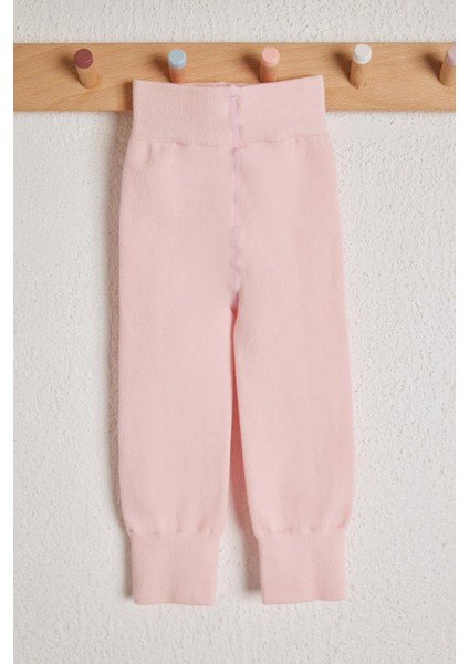 Lastik Detaylı Çocuk Tayt Pembe modelleri