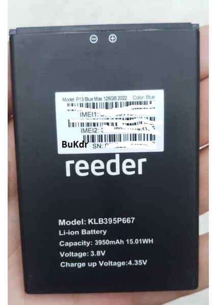 Reeder P13 Blue Max 2022 Batarya Pil