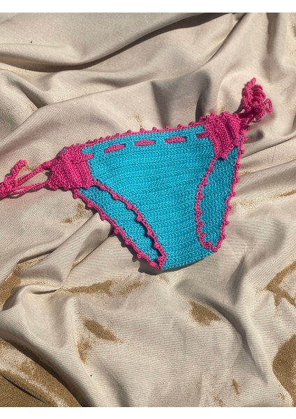 Handmade El Örgüsü Mavi Bikini Altı