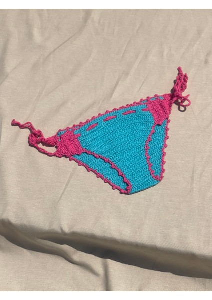 Handmade El Örgüsü Mavi Bikini Altı