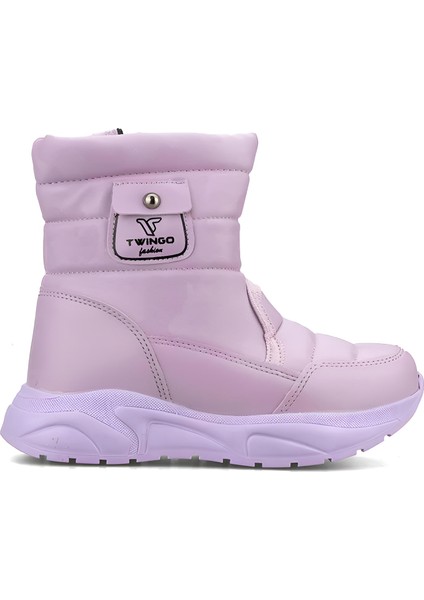 Kız Çocuk Içi Kürklü Kaymaz Taban Fermuarlı Lila Kar Botu modelleri