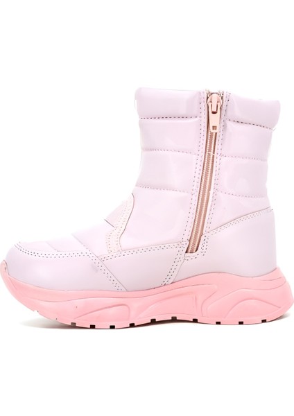 Kız Çocuk Içi Kürklü Kaymaz Taban Fermuarlı Pudra Kar Botu modelleri