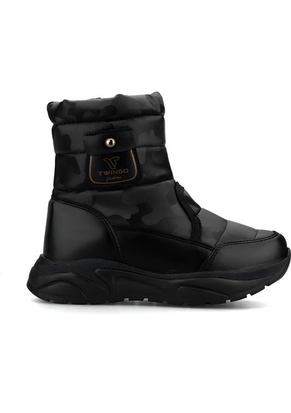 Kız Çocuk Içi Kürklü Kaymaz Taban Fermuarlı Siyah Kar Botu fırsatları