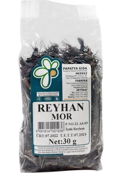 Papatya Gıda Mor Reyhan 30 G ℮