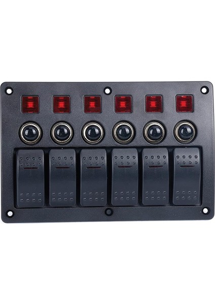 6'lı Swıtch Panel Otomatik Sigorta ve Işıklı