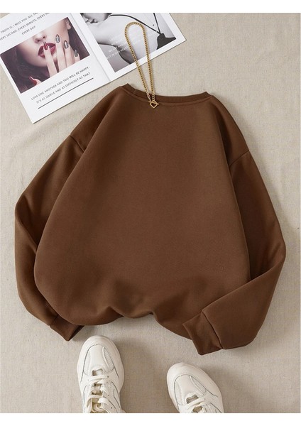 Kadın Düz Bisiklet Yaka Sweatshirt fiyatları