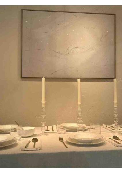 Iv Candles Homedecor 3'lü Yuvarlak Beyaz Şamdan Mumu