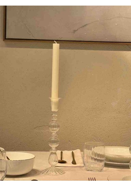 Iv Candles Homedecor 3'lü Yuvarlak Beyaz Şamdan Mumu modelleri
