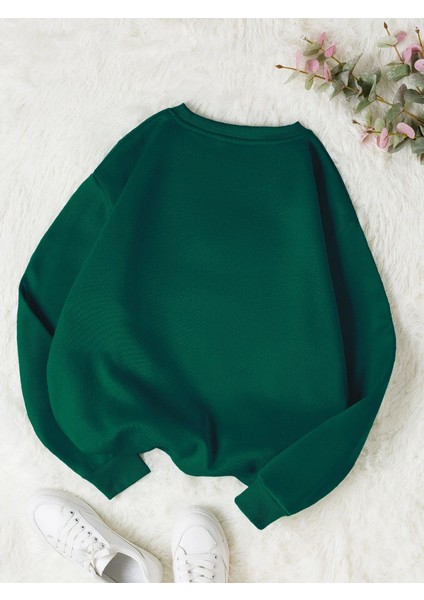 Düz Bisiklet Yaka Sweatshirt