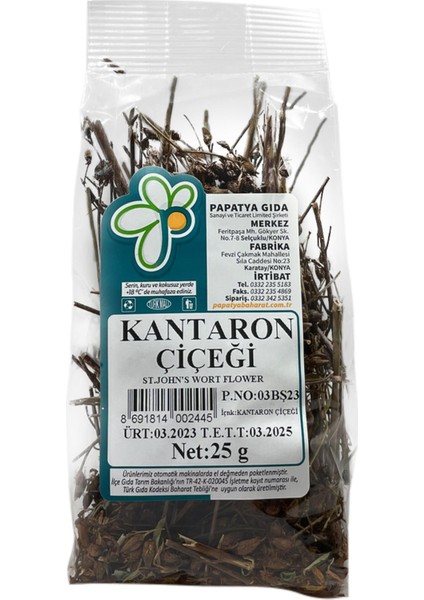 Papatya Gıda Kantaron Çiçeği 25 G ℮