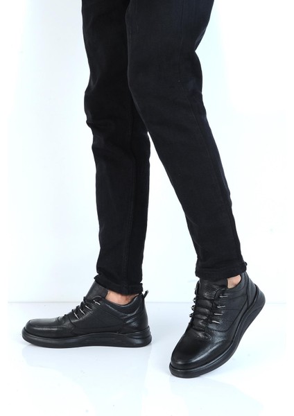 8624 Siyah Milano Deri Erkek Bot