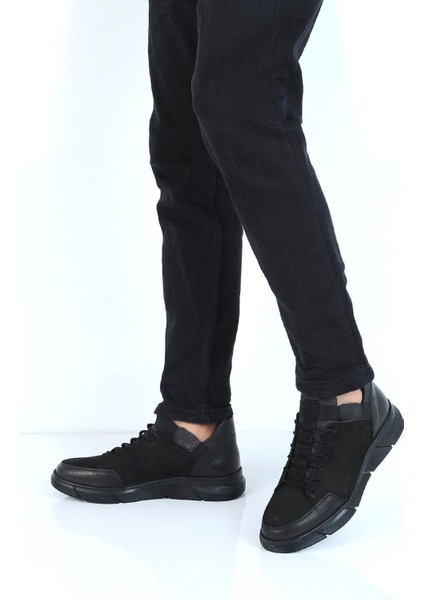 8346 Sm-Siyah Nubuk Deri Erkek Bot