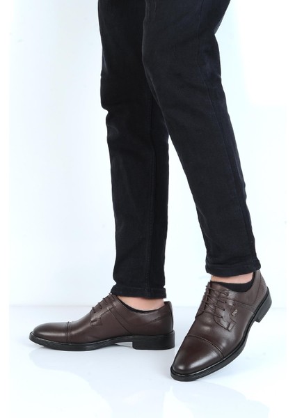 M377 Kahve Kauçuk %100 Deri Erkek Klasik Ayakkabı
