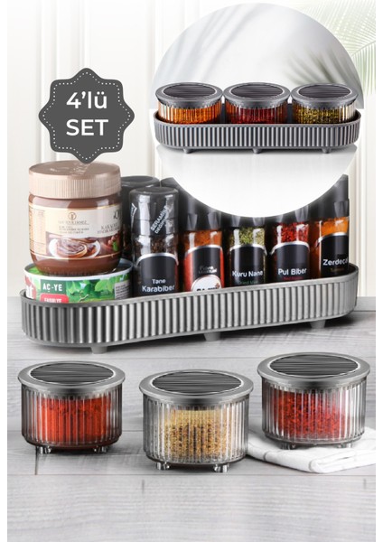 4 Parça Gri Salta Small Mutfak Seti