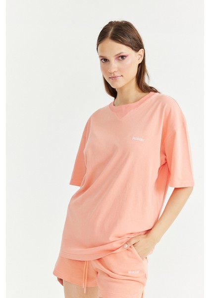 Şeftali Pembesi Essentials Oversize T-Shirt K