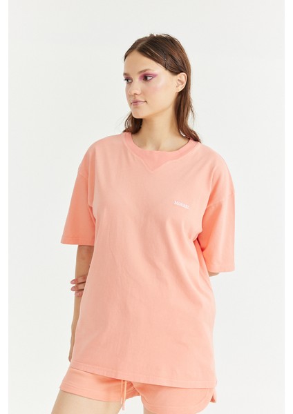 Şeftali Pembesi Essentials Oversize T-Shirt K