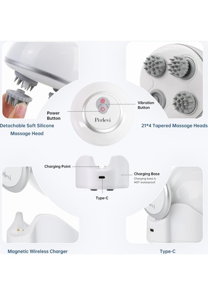 Perlevı Taşınabilir Başlıklı Elektrikli Saç Derisi Masaj Aleti