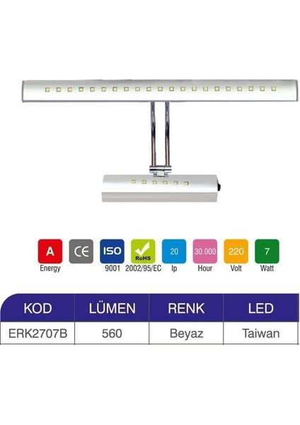 7W Kuğu Ayna-Tablo Üstü Anahtarlı LED Aplik Beyaz Işık modelleri