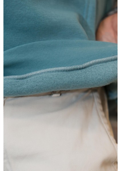 Kapşonlu 3 İplik Kalın İçi Polarlı Oversize Kangru Cepli Erkek Sweatshirt