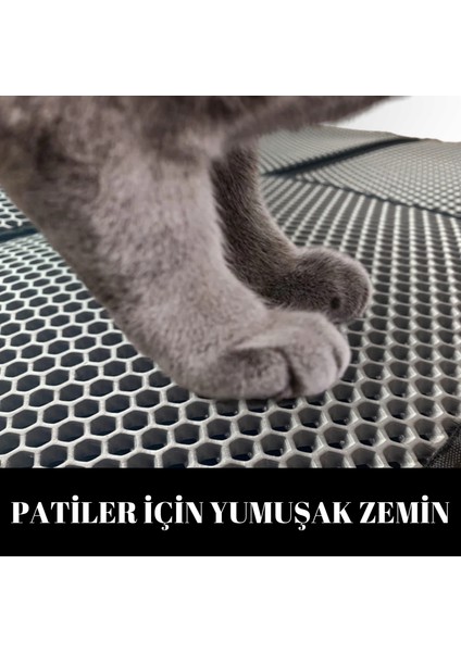 İyonk Home Kedi Tuvalet Önü Paspası, Kedi Kumu Paspası, Kedi ve Köpek Yatağı 70-60 cm