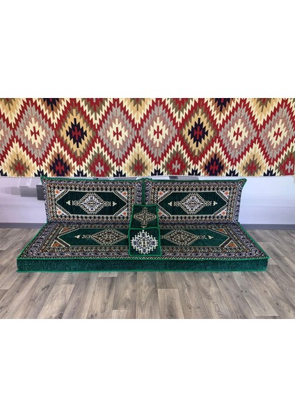 Şark Köşesi Saraylı Desenli Minder Takımı Yeşil