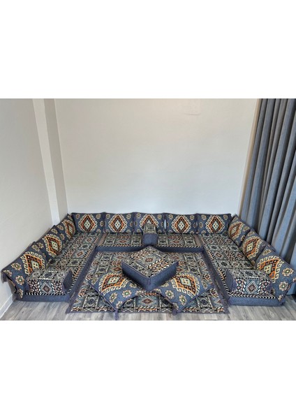 Şark Köşesi Minder, Kilim, Orta Puf Oda Takımı Konsept 21 Parça
