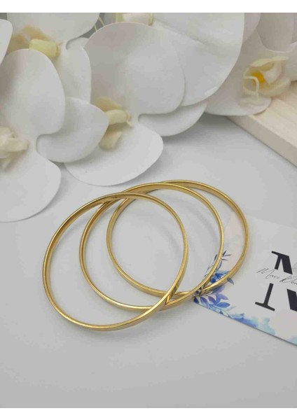 Mavidenizaccesories Çelik Ajda Bilezik Bebe Boy 3lü Çelik Bilezik
