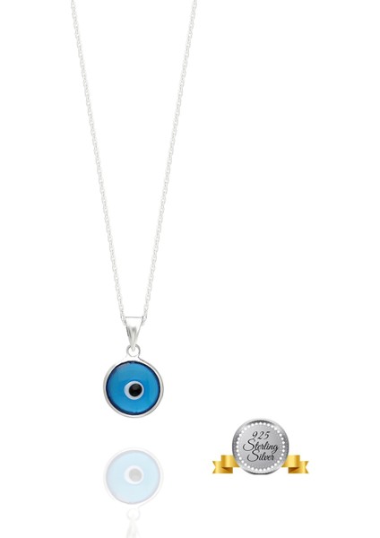 925 Ayar Gümüş Nazar Boncuklu Kolye